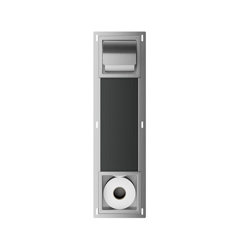 Toiletrolhouder met Klep en Reserverolhouder Inbouw Wiesbaden Rocko RVS 