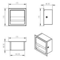 Toiletrolhouder met Klep en Reserverolhouder Inbouw Wiesbaden Rocko RVS