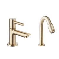 Fonteinset BWS Solid Surface Met Handdoekhouder Links Zwart Goud