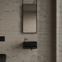 Fonteinset BWS Solid Surface Met Handdoekhouder Links Zwart Koper