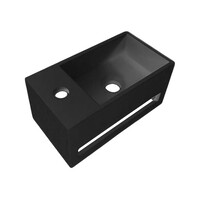 Fonteinset BWS Solid Surface Met Handdoekhouder Links Zwart Gunmetal