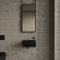 Fonteinset BWS Solid Surface Met Handdoekhouder Rechts Zwart Mat Zwart