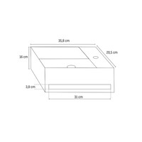 Fonteinset BWS Solid Surface Met Handdoekhouder Rechts Zwart Koper