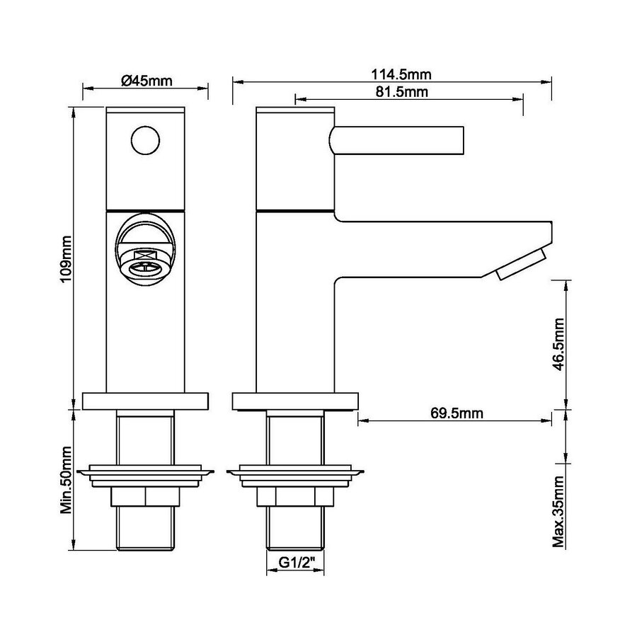 Fonteinset BWS Solid Surface Met Handdoekhouder Rechts Zwart Koper