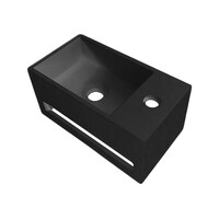 Fonteinset BWS Solid Surface Met Handdoekhouder Rechts Zwart Koper