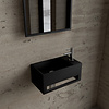 Boss & Wessing Fonteinset BWS Solid Surface Met Handdoekhouder Rechts Zwart Chroom