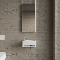 Fonteinset BWS Solid Surface Met Handdoekhouder Links Wit Goud