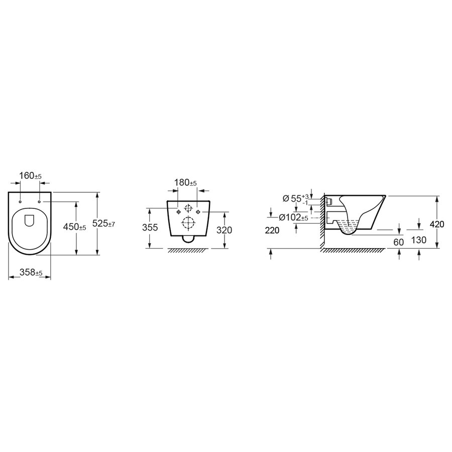 Wandcloset Wiesbaden Vesta Rimless Tornado Flush Met Softclose & Quickrelease Toiletzitting Mat Zwart