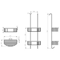 Domo geb.stalen ophangrek tbv glazen wand 80cm
