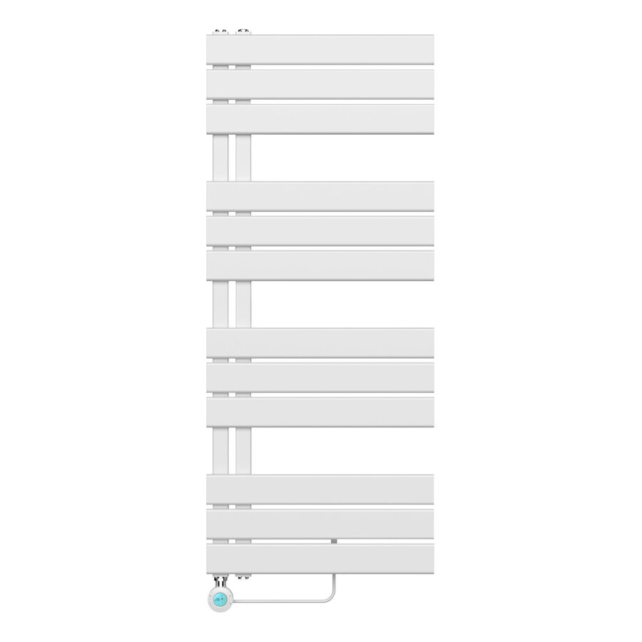 Elektrische Handdoekradiator BWS Russ Links aansluiting 593W 120x50 cm Wit