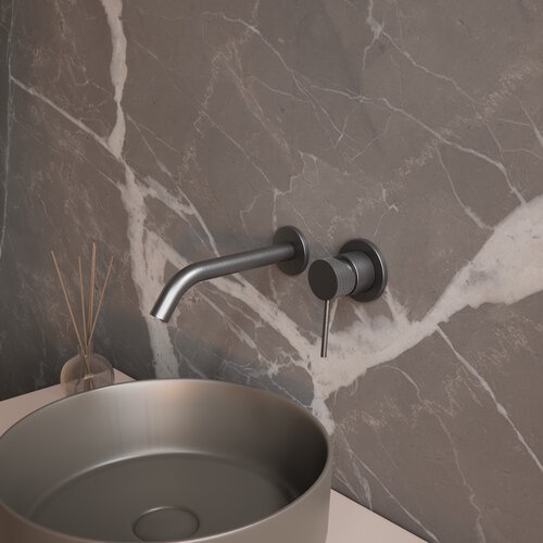Wastafelmengkraan Inbouw Aquasplash Ridged Gunmetal 