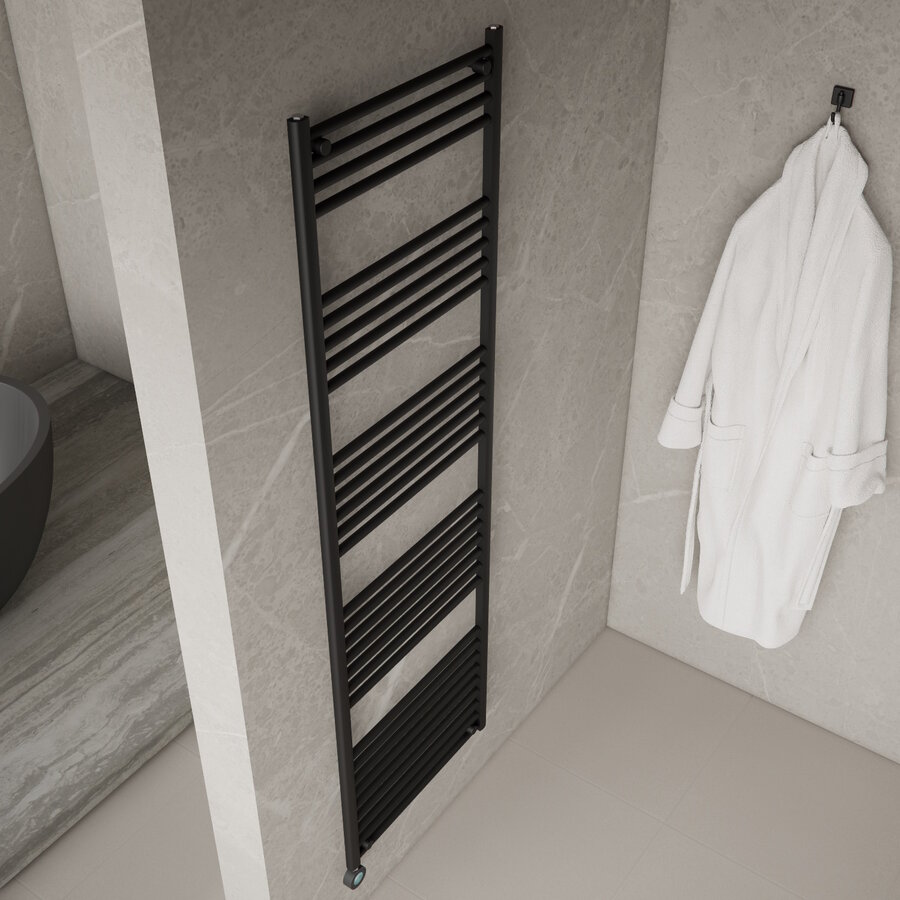 Elektrische Radiator BWS June 900W 180x55 cm 900W Mat Zwart