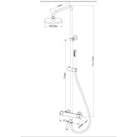 Wiesbaden Caral bad-opbouwset + therm. mengkraan chroom