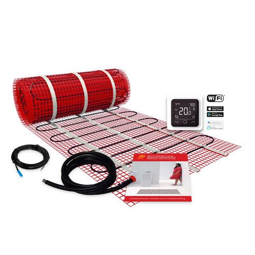 BWS By Magnum Elektronische Vloerverwarming Set 7 m2 - 1050 Watt - Wifi Thermostaat Wit 