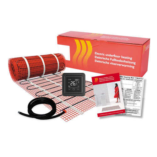BWS By Magnum Elektronische Vloerverwarming Set 9 m2 - 1350 Watt - Wifi Thermostaat Zwart 
