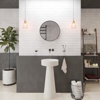 Waskom Voetstuk Ideavit Solidfloat-PE 30x30x75 cm Solid Surface Met Waskom Mat Wit