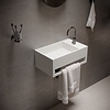 Wastafel Ideavit Solidcube-TB 50x30x20 cm Inclusief Handdoekhouder Solid Surface Mat Wit