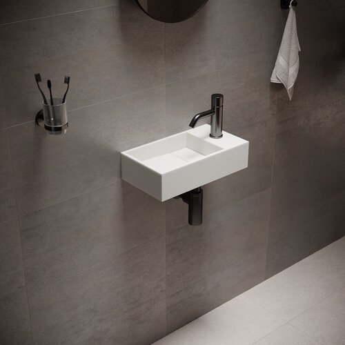 Fontein Ideavit Solidcube 40x22x10 cm Solid Surface Mat Wit 