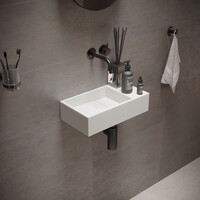 Fontein Ideavit Solidcube 40x22x10 cm Solid Surface Omkeerbaar Mat Wit