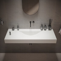 Wastafel Ideavit Solidvolo 120x48x11 cm Solid Surface Mat Wit
