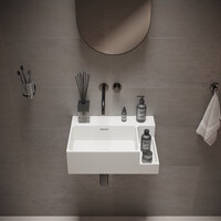 Fontein Ideavit Soliddual 1.0 50x36x15.5 cm Solid Surface Met Opbergruimte Mat Wit