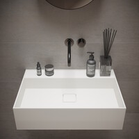 Fontein Ideavit Solidbliss 60x40x16 cm Solid Surface 1 Plateau Mat Wit