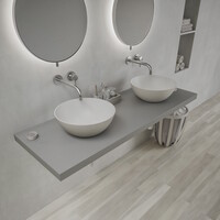 Opbouwwastafel Ideavit Solidthin 39x39x14.5 cm Solid Surface Mat Grijs