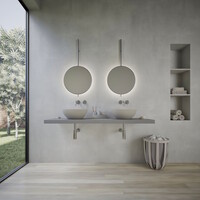 Opbouwwastafel Ideavit Solidthin 39x39x14.5 cm Solid Surface Mat Grijs