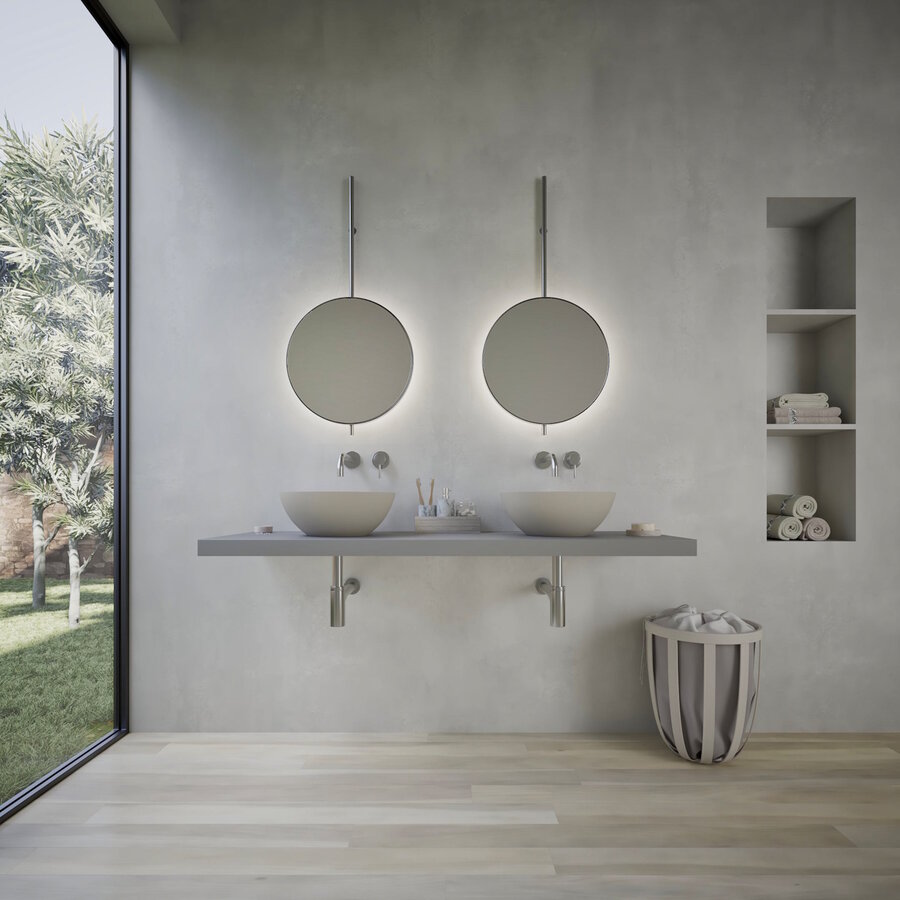 Opbouwwastafel Ideavit Solidthin 39x39x14.5 cm Solid Surface Mat Grijs
