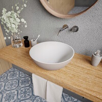 Opbouwwastafel Ideavit Solidthin 39x39x14.5 cm Solid Surface Grijs Beige