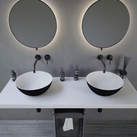 Opbouwwastafel Ideavit Solidthin 39x39x14.5 cm Solid Surface Mat Zwart
