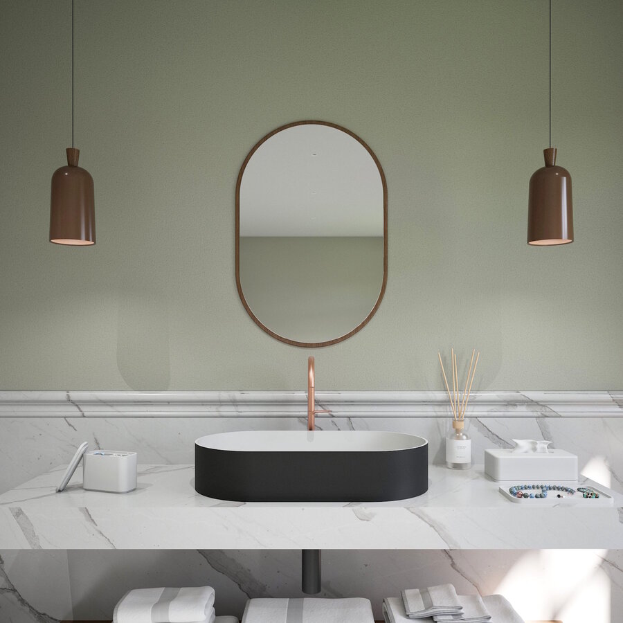 Opbouwwastafel Ideavit Solidthin 60x35x12.5 cm Solid Surface Mat Zwart