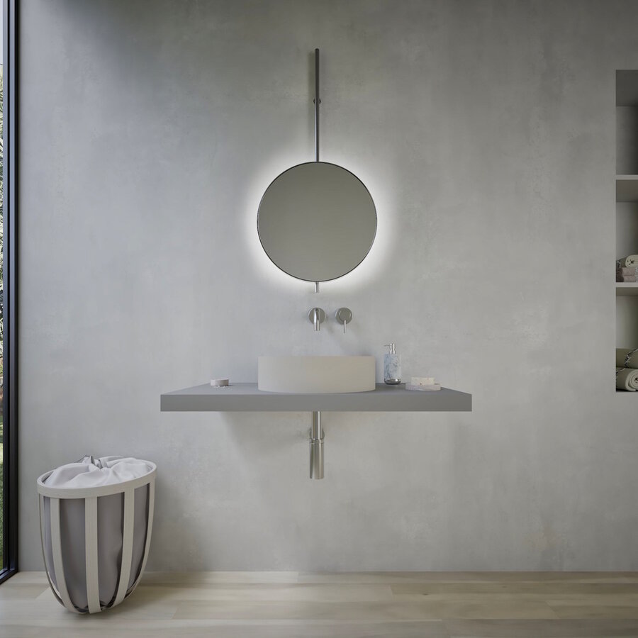 Opbouwwastafel Ideavit Solidthin 40x40x12.5 cm Solid Surface Mat Pebble Grey