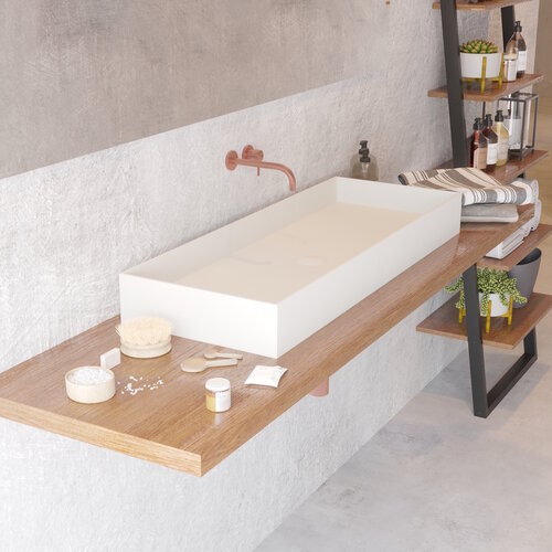 Opbouw Waskom Ideavit Solidjoy 100x37,5x11 cm Solid Surface Mat Wit 