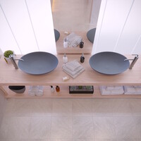 Opbouw Waskom Ideavit Solidthin 60x40x14.5 cm Solid Surface Mat Donker Grijs