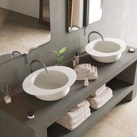 Wastafel Ideavit Solidcap 3.0 Opbouw 60x45.2x15.5 cm Solid Surface Mat Wit