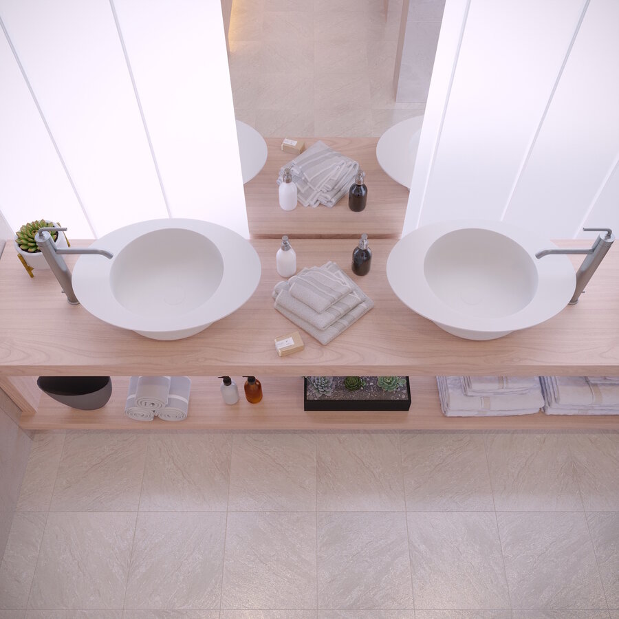 Wastafel Ideavit Solidcap 3.0 Opbouw 60x45.2x15.5 cm Solid Surface Mat Wit