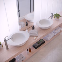 Wastafel Ideavit Solidcap 3.0 Opbouw 60x45.2x15.5 cm Solid Surface Mat Wit