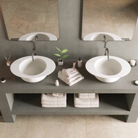 Wastafel Ideavit Solidcap 3.0 Opbouw 60x45.2x15.5 cm Solid Surface Mat Wit