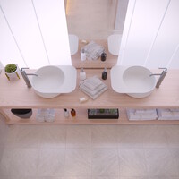 Wastafel Ideavit Solidcap 6.0 Opbouw 50x38x15.5 cm Solid Surface Mat Wit
