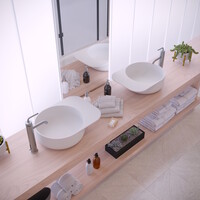 Wastafel Ideavit Solidcap 6.0 Opbouw 50x38x15.5 cm Solid Surface Mat Wit