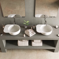 Wastafel Ideavit Solidcap 6.0 Opbouw 50x38x15.5 cm Solid Surface Mat Wit