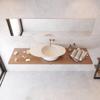 Wastafel Ideavit Solidcap 8.0 Opbouw 80.4x45.2x15.5 cm Solid Surface Mat Wit