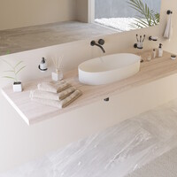 Wastafel Ideavit Colidcliff-70 Opbouw 70x35x12.5 cm Solid Surface Mat Wit