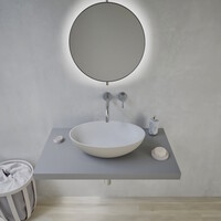 Opbouw Waskom Ideavit Solidthin 50x33x14.5 cm Solid Surface Mat Grijs