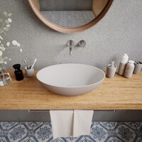 Opbouw Waskom Ideavit Solidthin 50x33x14.5 cm Solid Surface Mat Beige