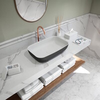 Opbouw Waskom Ideavit Solidpool 55x35x13 cm Solid Surface Mat Zwart