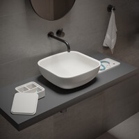 Opbouw Waskom Ideavit Solidpool 35x35x13 cm Solid Surface Mat Wit