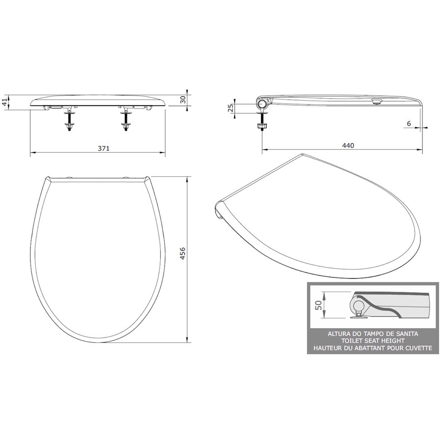 Wandtoilet Sanindusa Plus 6 cm Verhoogd Rimless Keramiek incl. Soft Close Zitting Wit