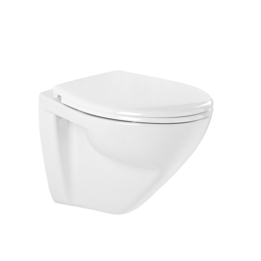 Wandtoilet Sanindusa Plus 6 cm Verhoogd Rimless Keramiek incl. Soft Close Zitting Wit